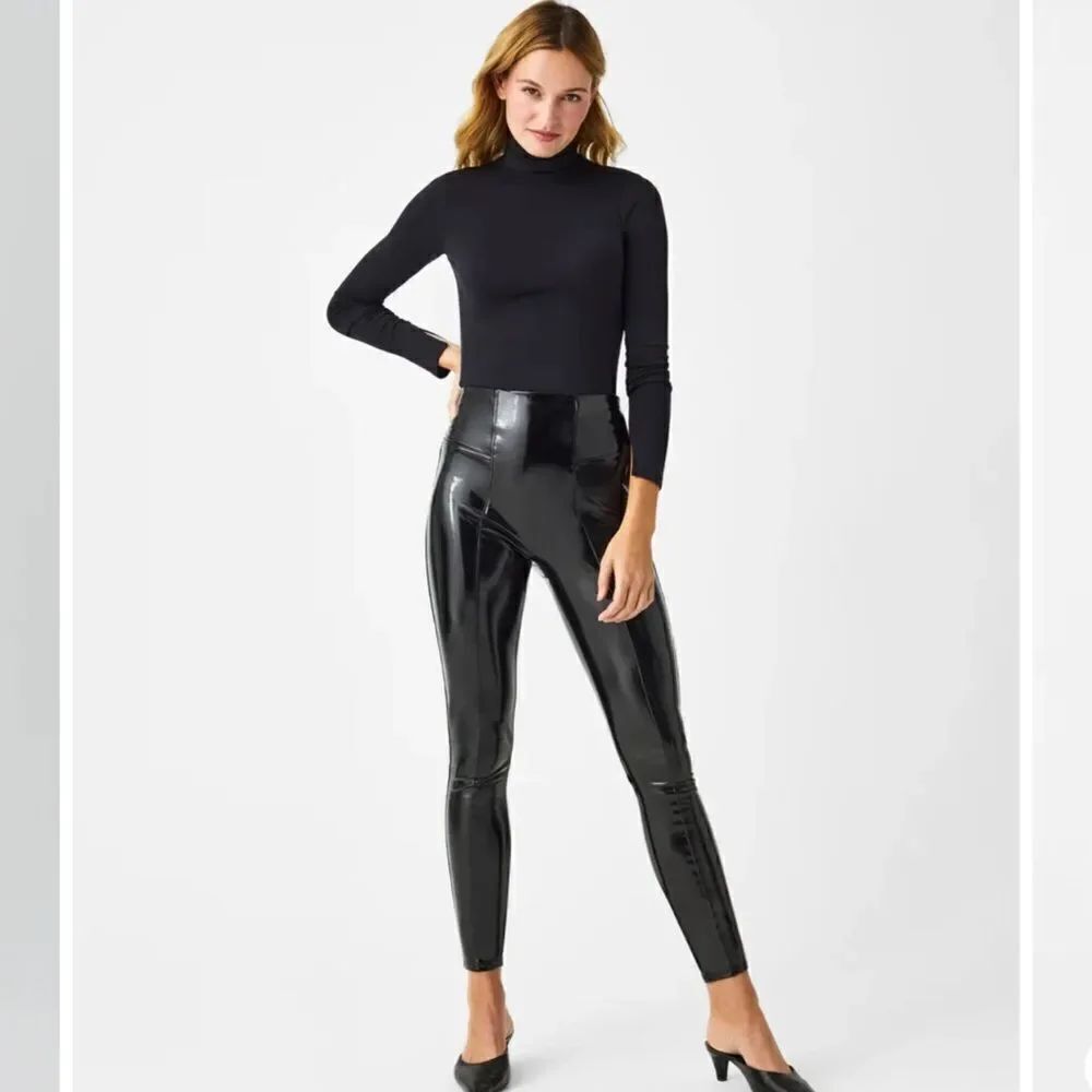 Spanx Faux Patent Leather Leggings NWT